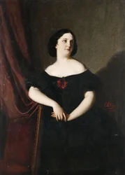 Bildnis einer Dame im schwarzen Kleid mit Rüschenbesatz